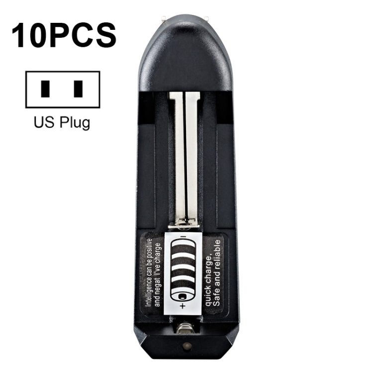 10-Piece BMAX Single Slot Direct Insert Power Supply 18650 Lithium Battery Charger with US Plug