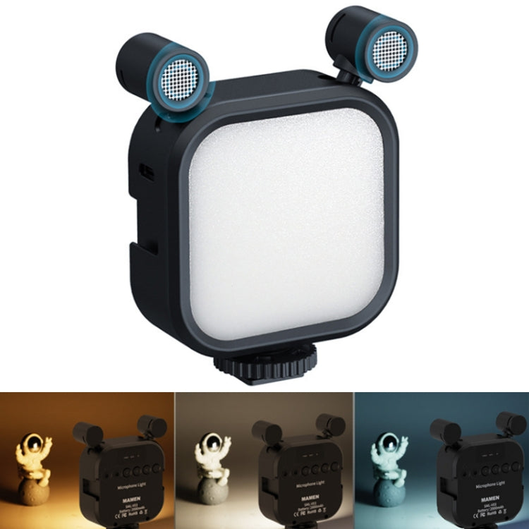MAMEN V13 Multi-Angle Stereo Microphone Lights with Adjustable Color Temperature and High-Quality Audio