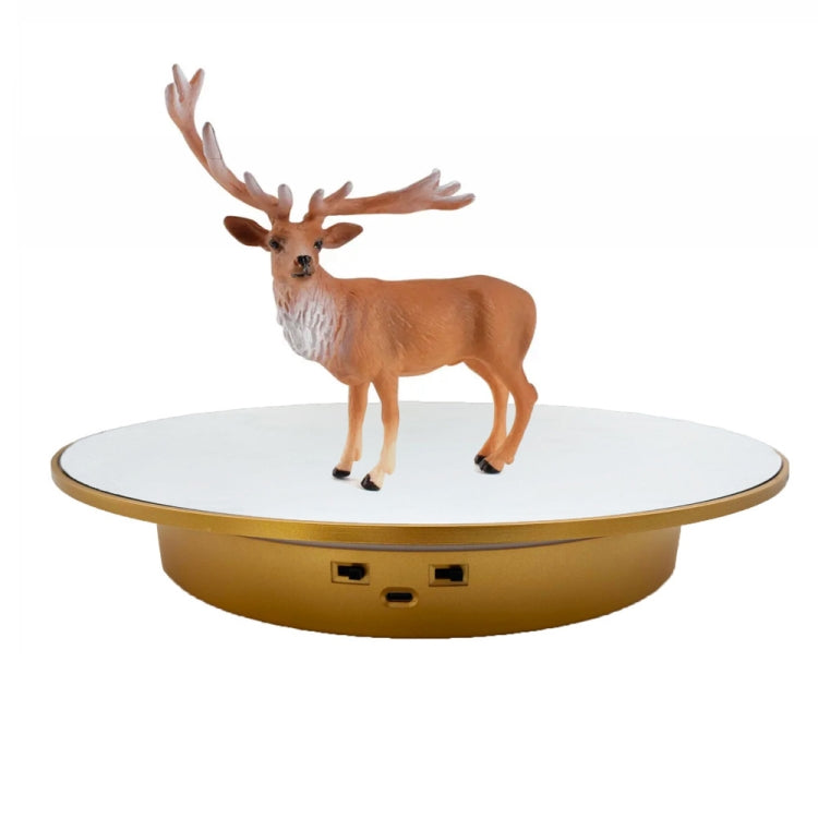 32cm Electric Photography Turntable with Speed Direction Adjustment - Golden Mirror Color