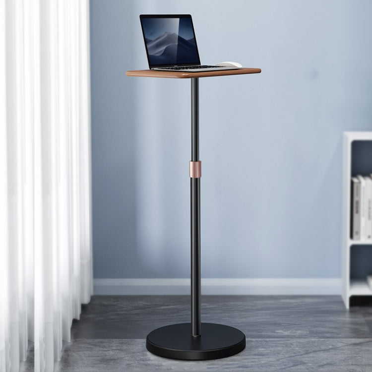 SSKY L42 Adjustable Laptop Stand in Walnut Color with Solid Wood Desktop