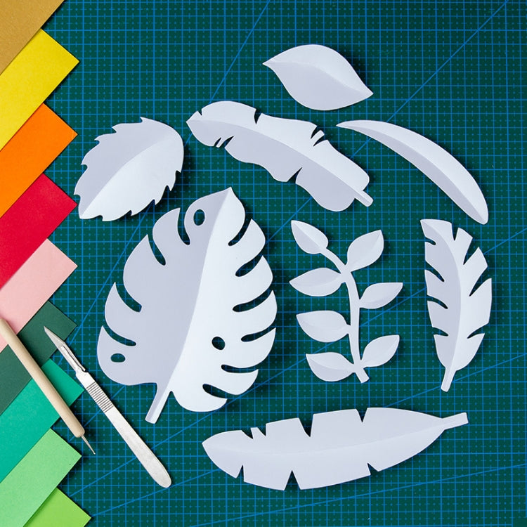 Paper-Cut Leaf Ornaments Photography Props in Cold White