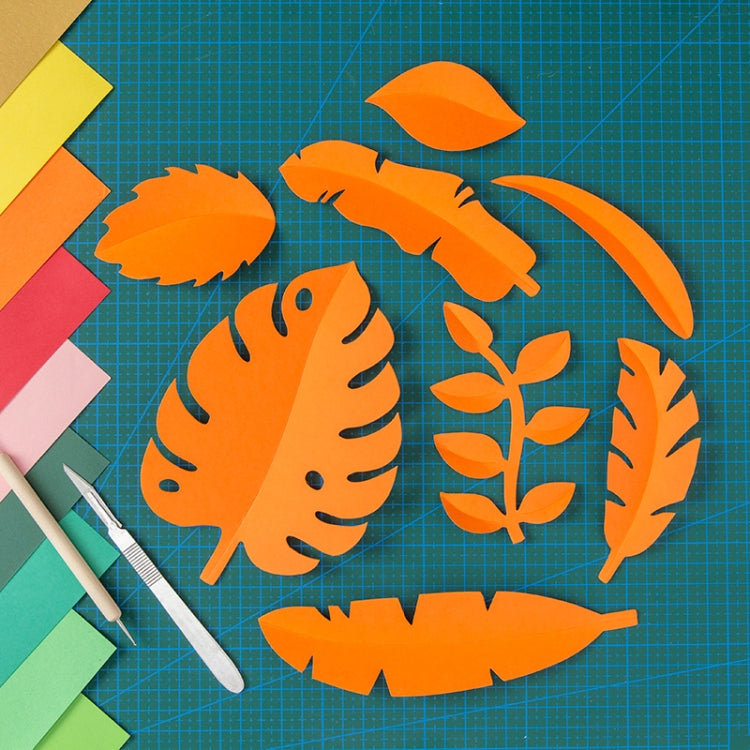 Elegant Hand-Cut Paper Leaf Ornaments (Vibrant Orange-Red)