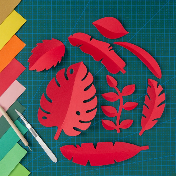 Handcrafted Red Paper-Cut Leaf Ornaments for Photography