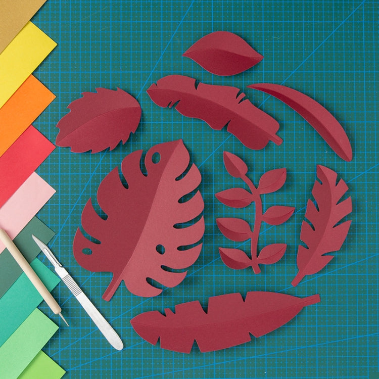 Hand-Cut Wine Red Paper-Cut Leaf Photography Ornaments