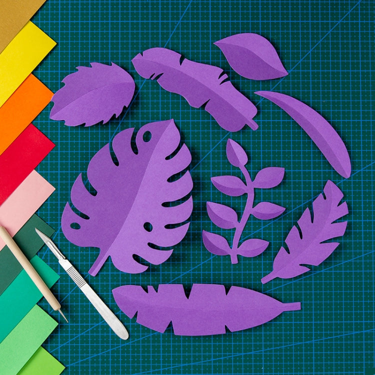 Dark Purple Handcrafted Paper-cut Leaf Ornaments for Photography