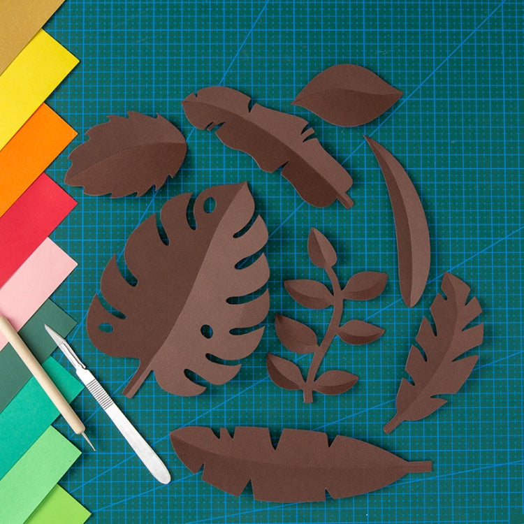 Brown Hand-Cut Paper Leaf Ornaments for Photography
