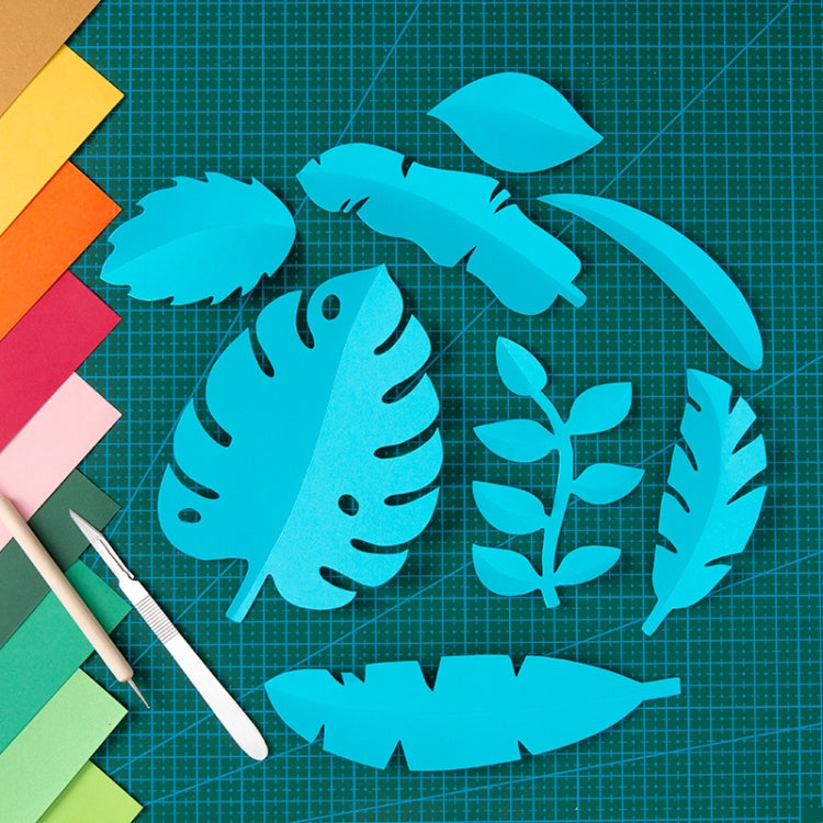Hand-Cut Paper Leaf Ornaments Photography Props in Lake Blue