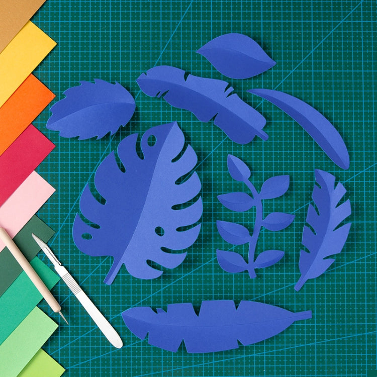Exquisite Handcrafted Royal Blue Paper-cut Leaf Ornaments For Photography