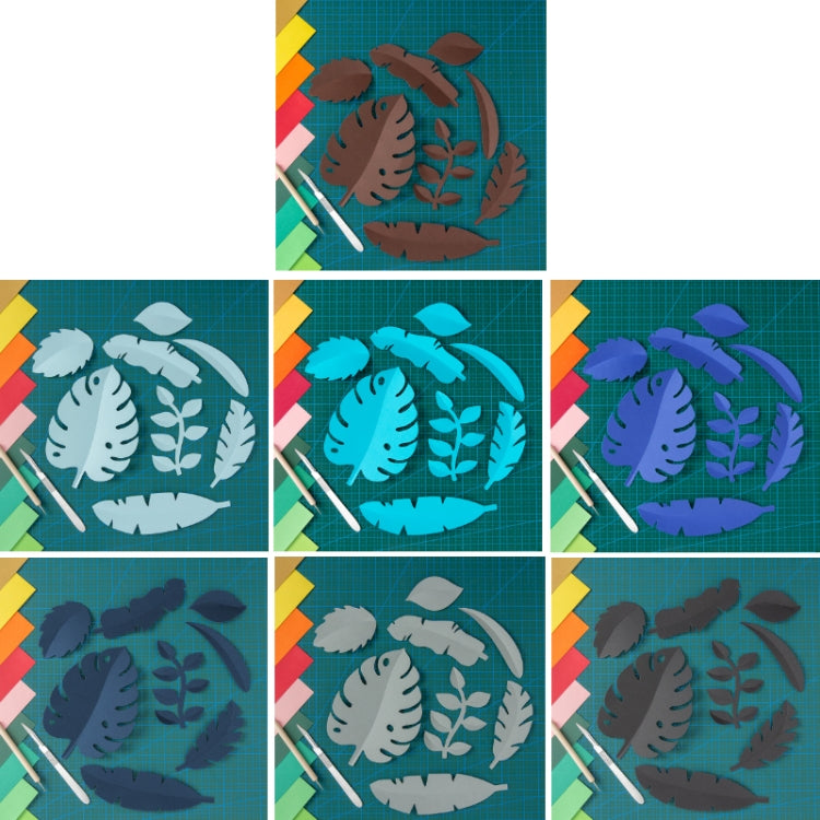 Exquisite Handcrafted Royal Blue Paper-cut Leaf Ornaments For Photography
