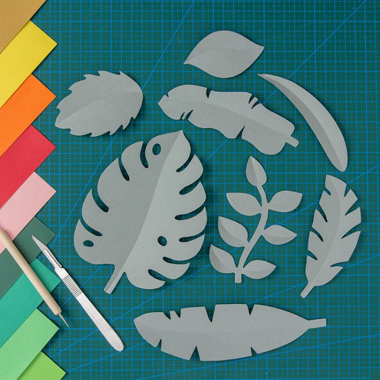 Paper-cut Leaf Ornaments Photography Props in Light Gray