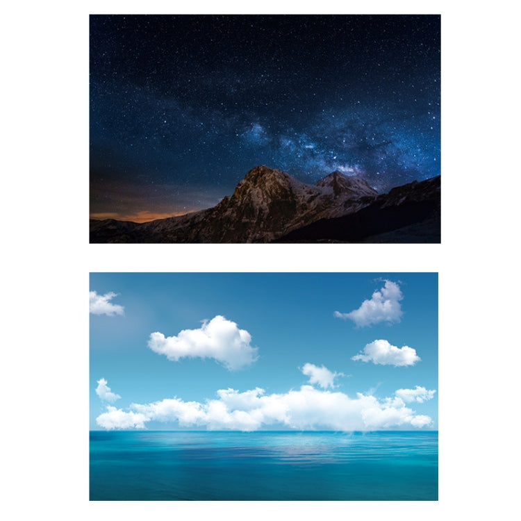 3D Reversible Matte Photography Background Paper (Sea Sky+Stars Mountains)