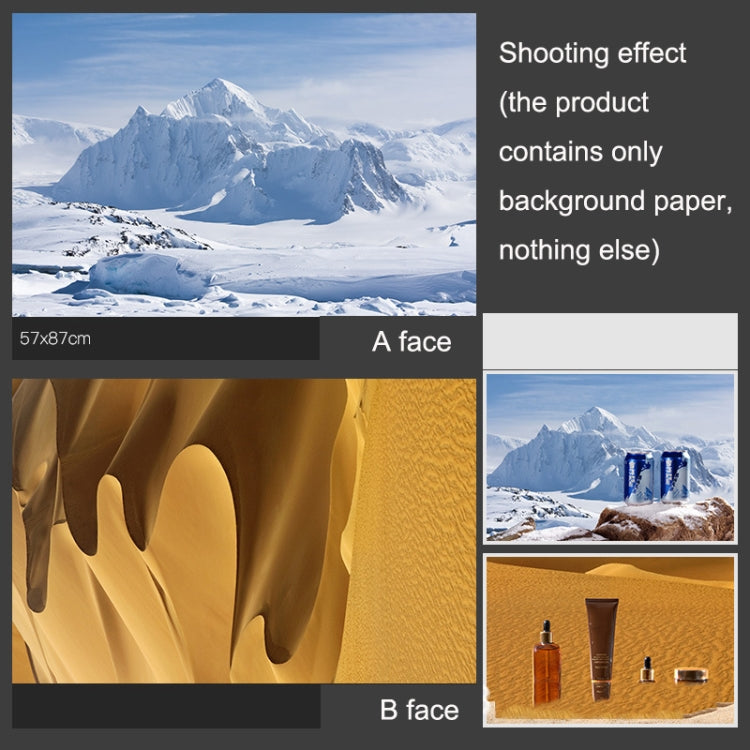 3D Dual-Sided Matte Photography Backdrop Paper (Snow Mountain+Desert)
