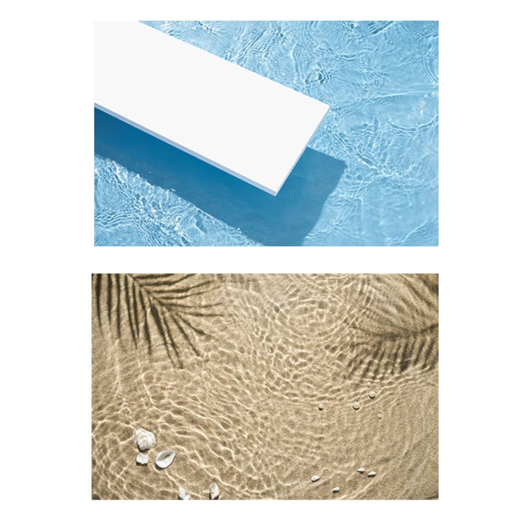 3D Double-Sided Matte Photography Background Paper(Pool+Beach) - Professional Waterproof Textured Background