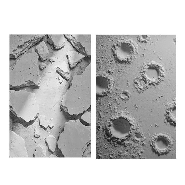 3D Dual-sided Matte Photography Background Paper(Weathered Plaster+Moon Surface)