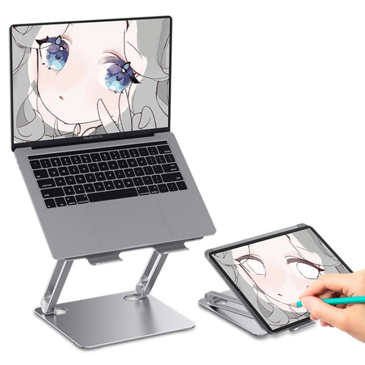 Portable Aluminum Laptop Tablet Stand with Adjustable Height and Enhanced Heat Dissipation
