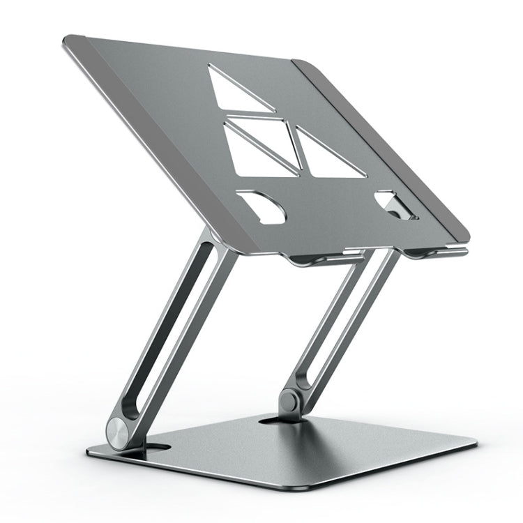 Foldable Aluminum Laptop Tablet Stand with Cooling Function - Deep Gray Triangle Style