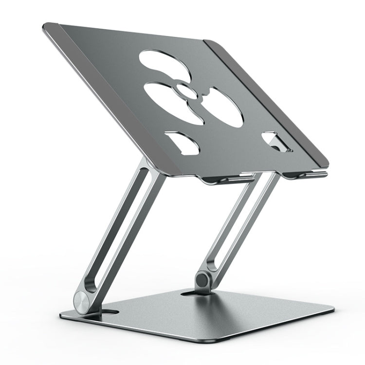 Foldable Aluminum Laptop and Tablet Stand with Cooling Fan, Gray