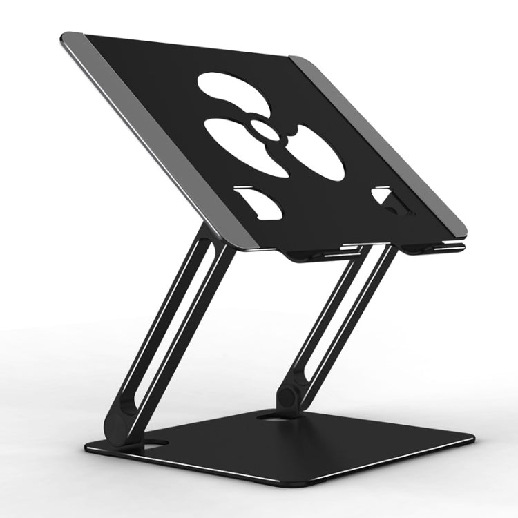 Black Aluminum Laptop Tablet Stand with Fan Blade Style