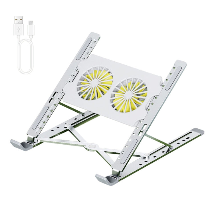 N7 Foldable Aluminum Laptop Stand with Dual Silent Fans and Type-C Line