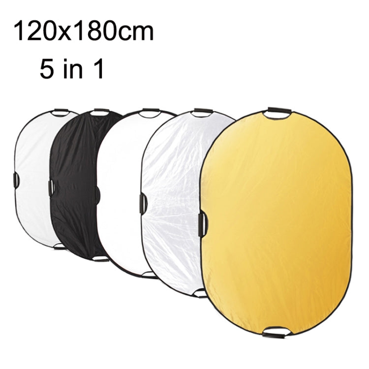 Selens  5 In 1 (Gold / Silver  / White / Black / Soft Light) Folding Reflector Board, Size: 120x180cm