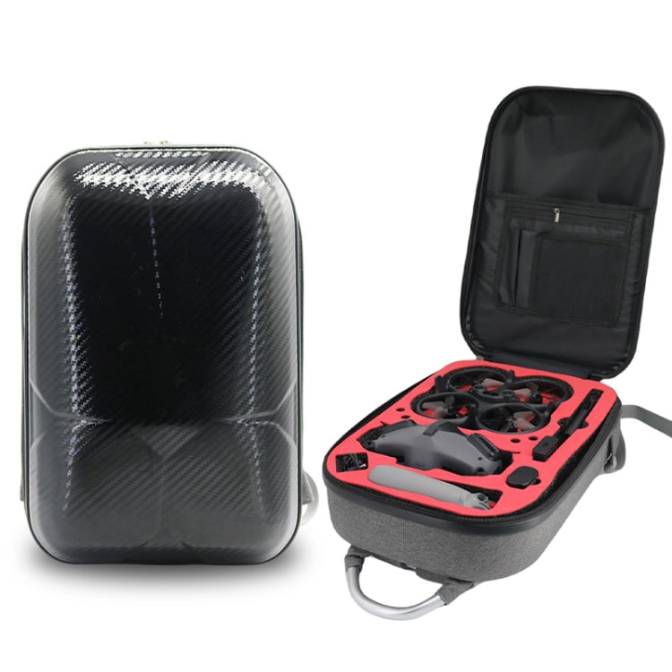 Durable Black and Gray Shockproof and Waterproof Backpack for DJI Avata Carbon Fiber
