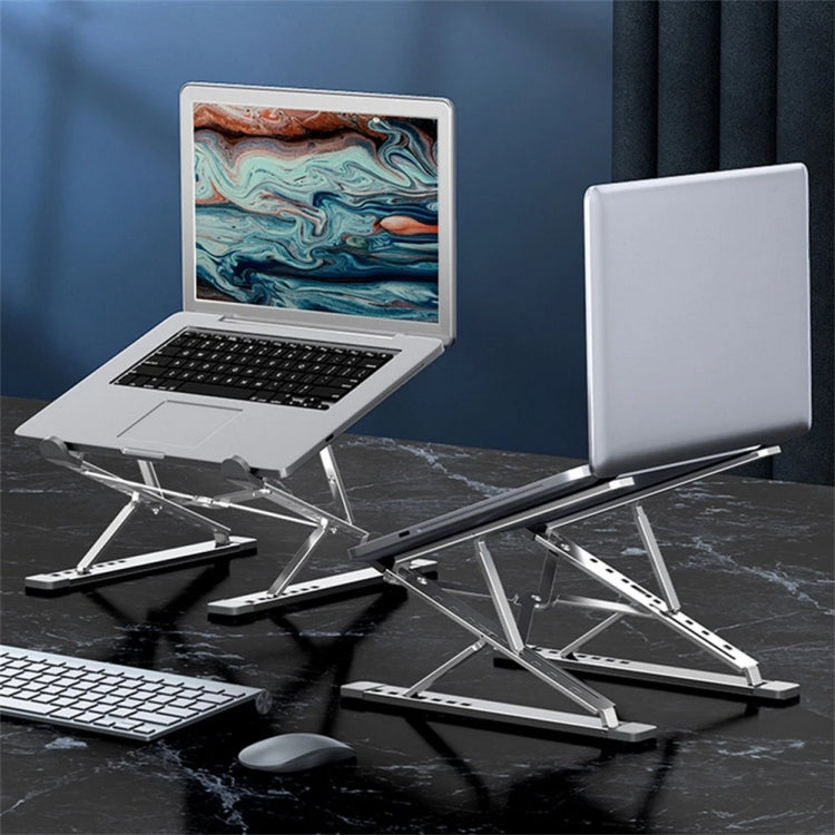 N8 Portable Gray Aluminum Laptop Stand with Adjustable Height and Heat Dissipation