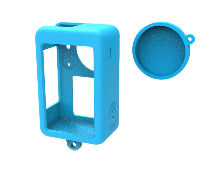 Silicone Protective Case and Lens Cap for DJI Osmo Action 3 (Blue)