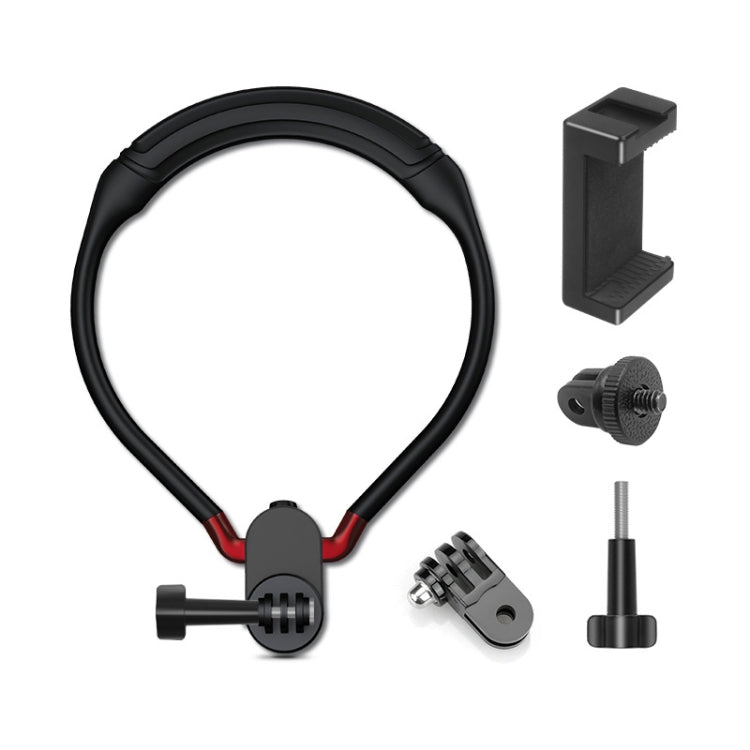 JUNNX 180-Degree Bend Bracket Neck Mount for Action Cameras and Smartphones