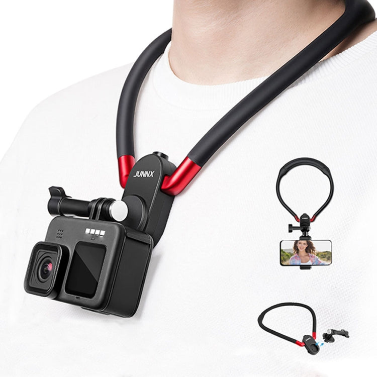 JUNNX Bracket Neck Mount For Action Cameras & Smartphones with 180 Degree Bend