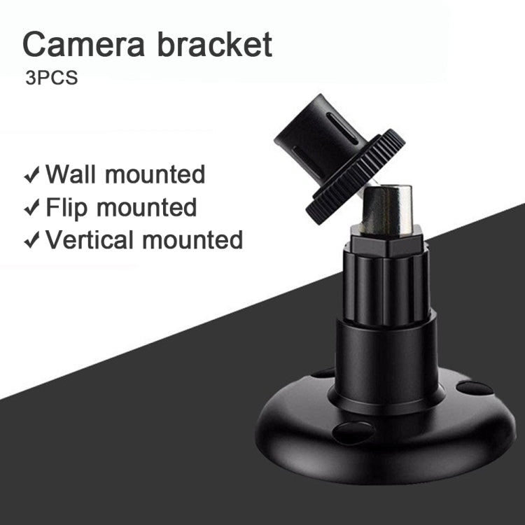 3-Pack Black Wall Mounted Brackets for Blink Camera - Home Security Accessories