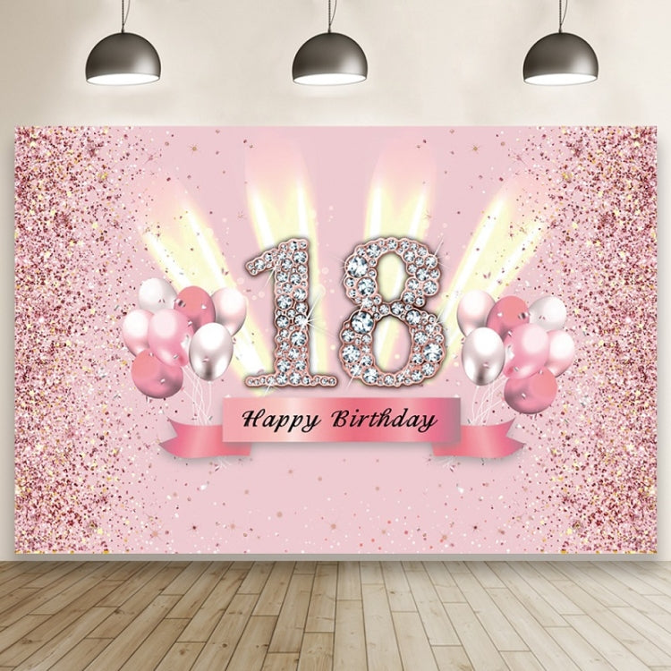 Cartoon Birthday Balloon Party Scene Photographic Backdrop