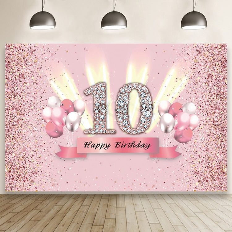 Cartoon Birthday Balloon Party Scene Photographic Backdrop