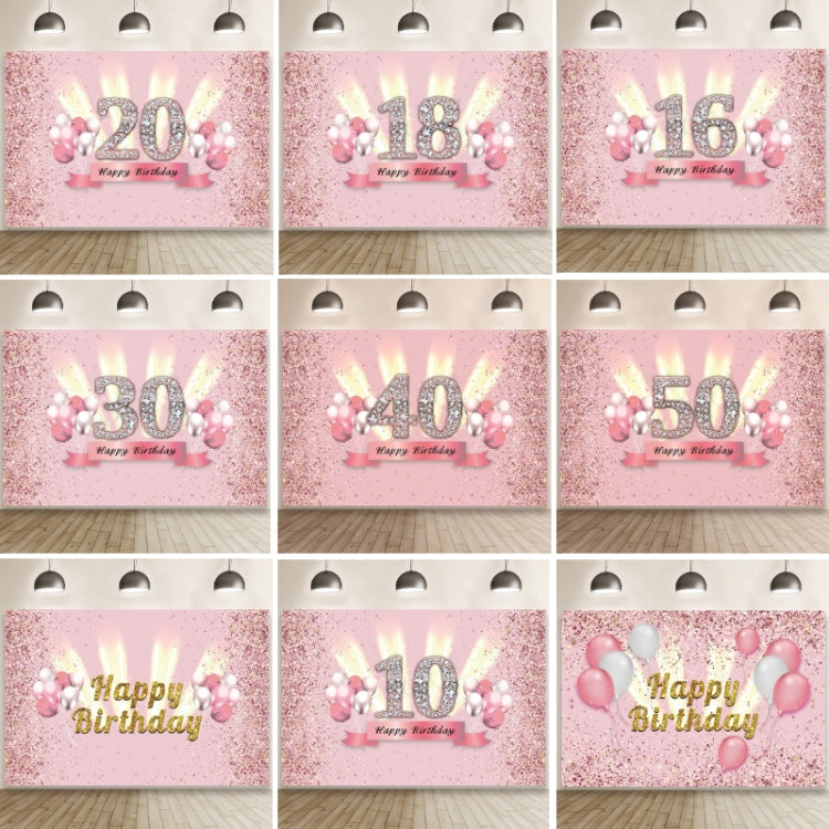 Cartoon Birthday Balloon Party Scene Photographic Backdrop