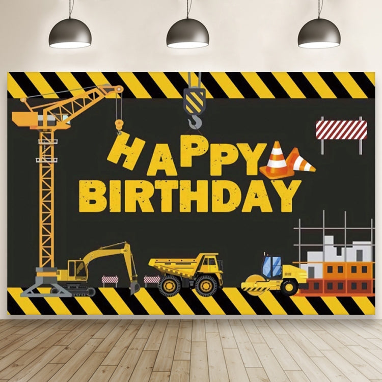 Construction Vehicle Series Happy Birthday Photography Background Cloth - 1.5m x 1m
