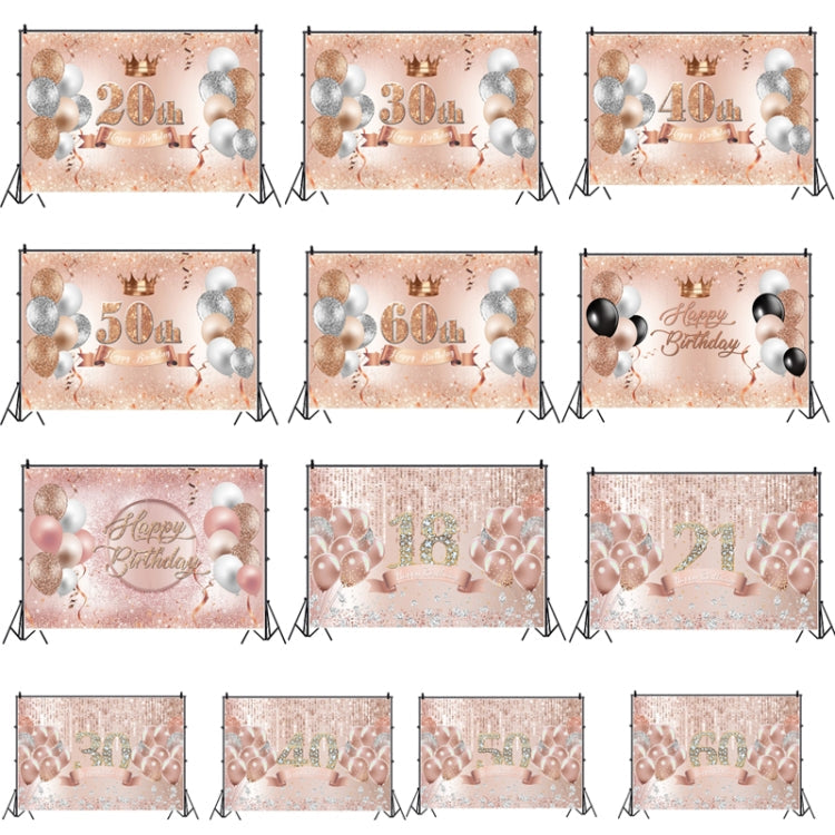 Rose Gold Balloon Birthday Party Photography Background Cloth