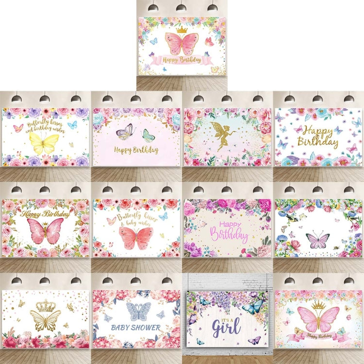Butterfly Pattern Photography Backdrop Cloth - 1.5m x 1m