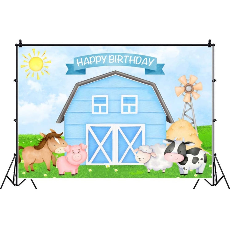 Cartoon Farm Animals Photography Backdrop for Birthday Parties and Events