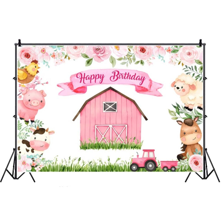 Cartoon Farm Animals Photography Backdrop for Birthday Party and Photography, 1.5m x 1m