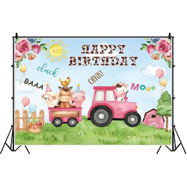 Cartoon Farm Animals Photography Backdrop for Birthday Party Decoration