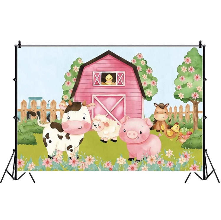 Adorable Cartoon Farm Animals Photography Backdrop