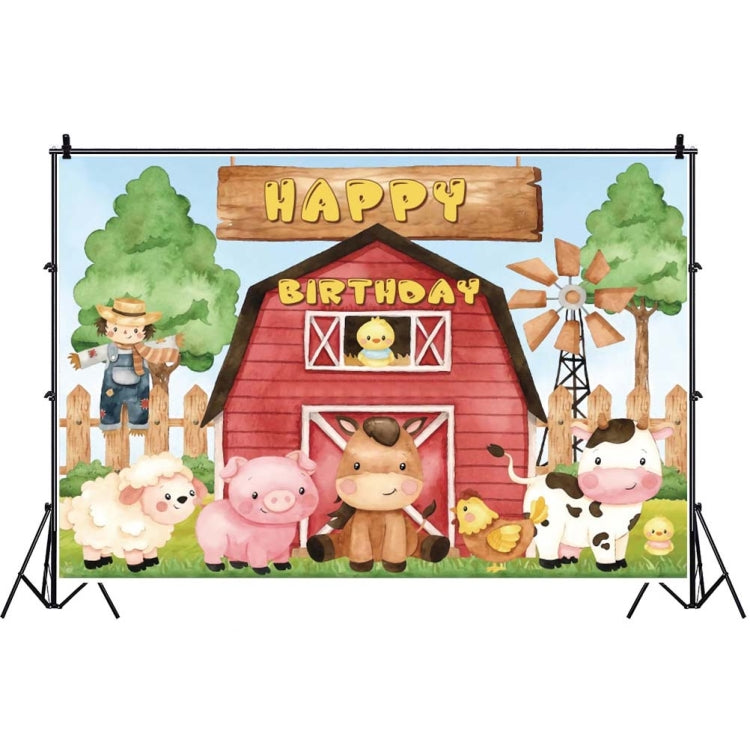 Cartoon Farm Animals Photography Backdrop - 1.5m x 1m Birthday Party Decoration