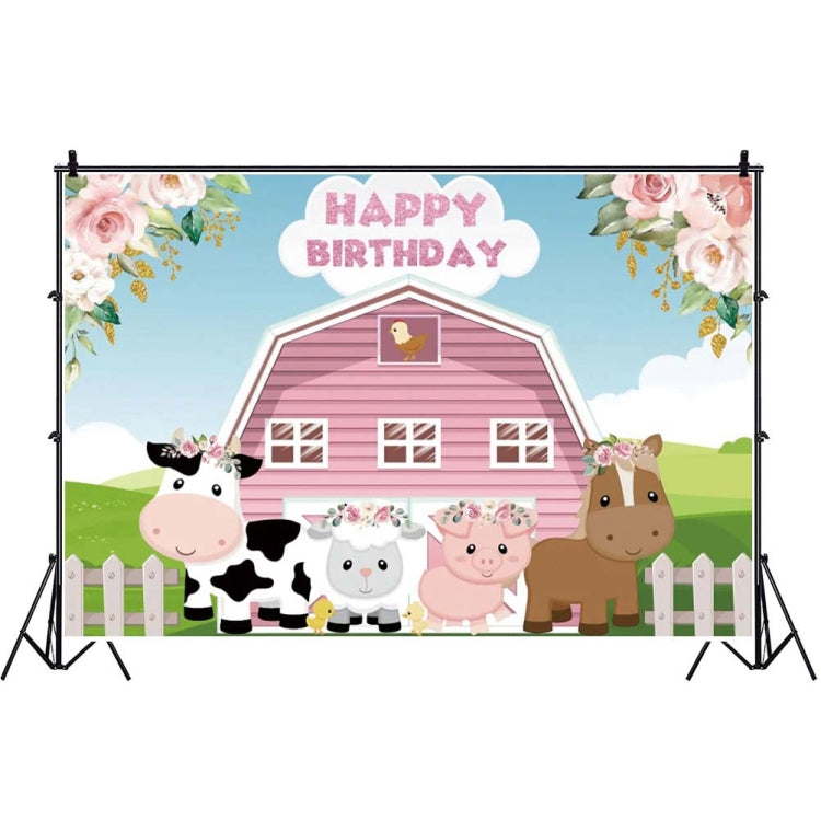 Cartoon Farm Animals Photography Backdrop 1.5m x 1m Birthday Party Decoration