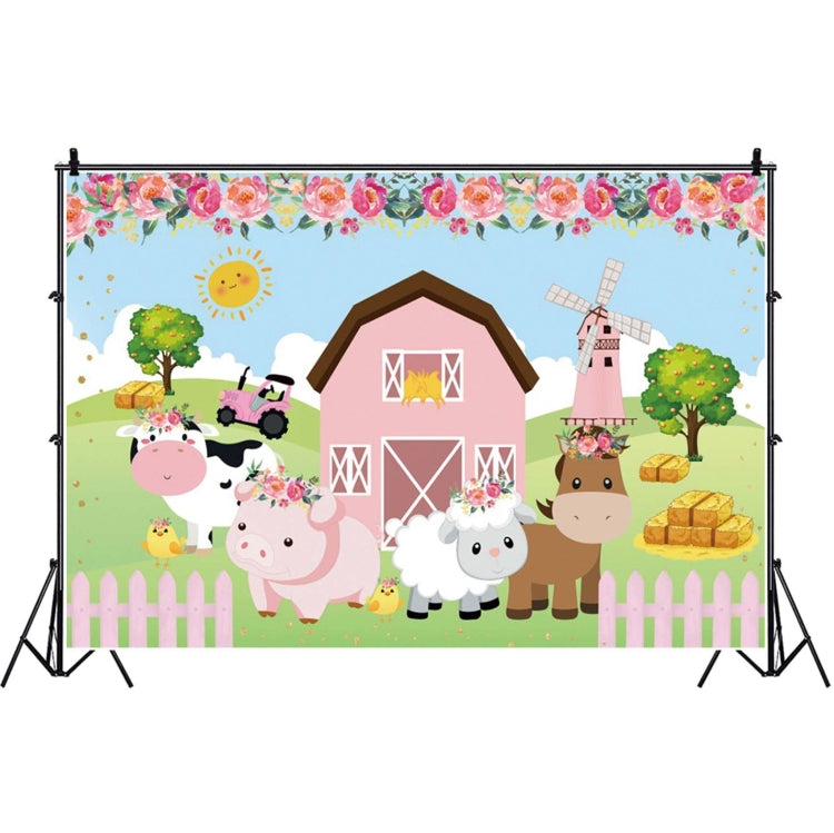 Cartoon Farm Animals Photography Backdrop - 150x100cm