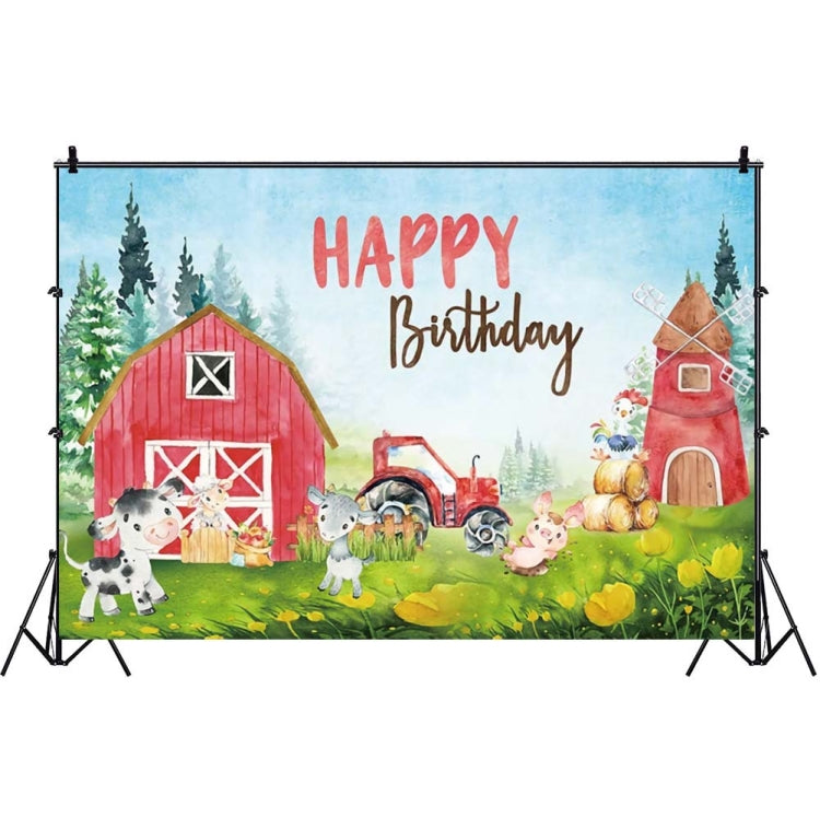 Cartoon Farm Animals Photography Backdrop for Birthday Party or Photography Session