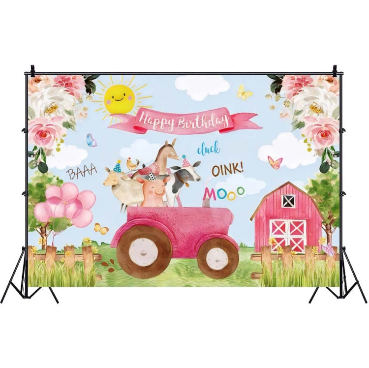 Cartoon Farm Animals Photography Backdrop - Perfect for Birthday Party Decoration