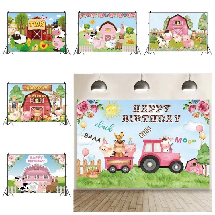 Cartoon Farm Animals Photography Backdrop 1.5m x 1m