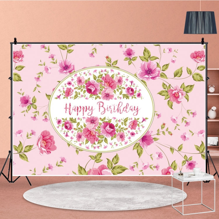 Flower Series Happy Birthday Party Photography Backdrop - 1.5m x 1m (MDU04215)