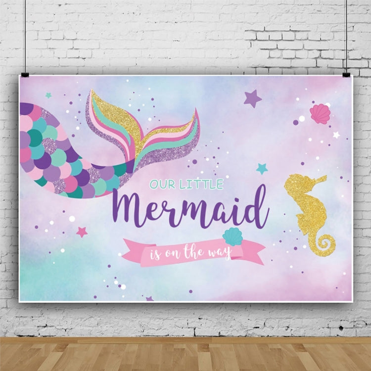 Mermaid Happy Birthday Photography Background Cloth - 120 x 80cm