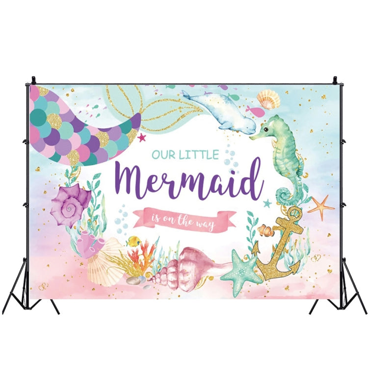 Mermaid Happy Birthday Photography Background Cloth - 120 x 80 cm (12010125)