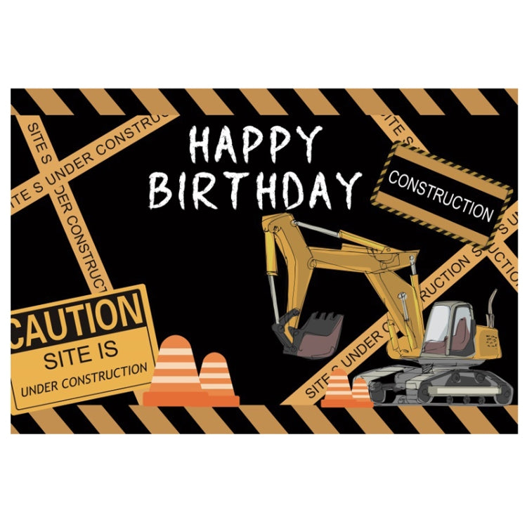 Construction Vehicle Series Happy Birthday Photography Background Cloth - 1.2m x 0.8m (11306286)